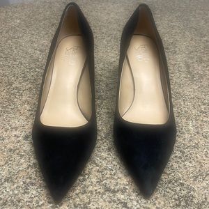 Franco Sarto Black Suede High Heeled Pumps